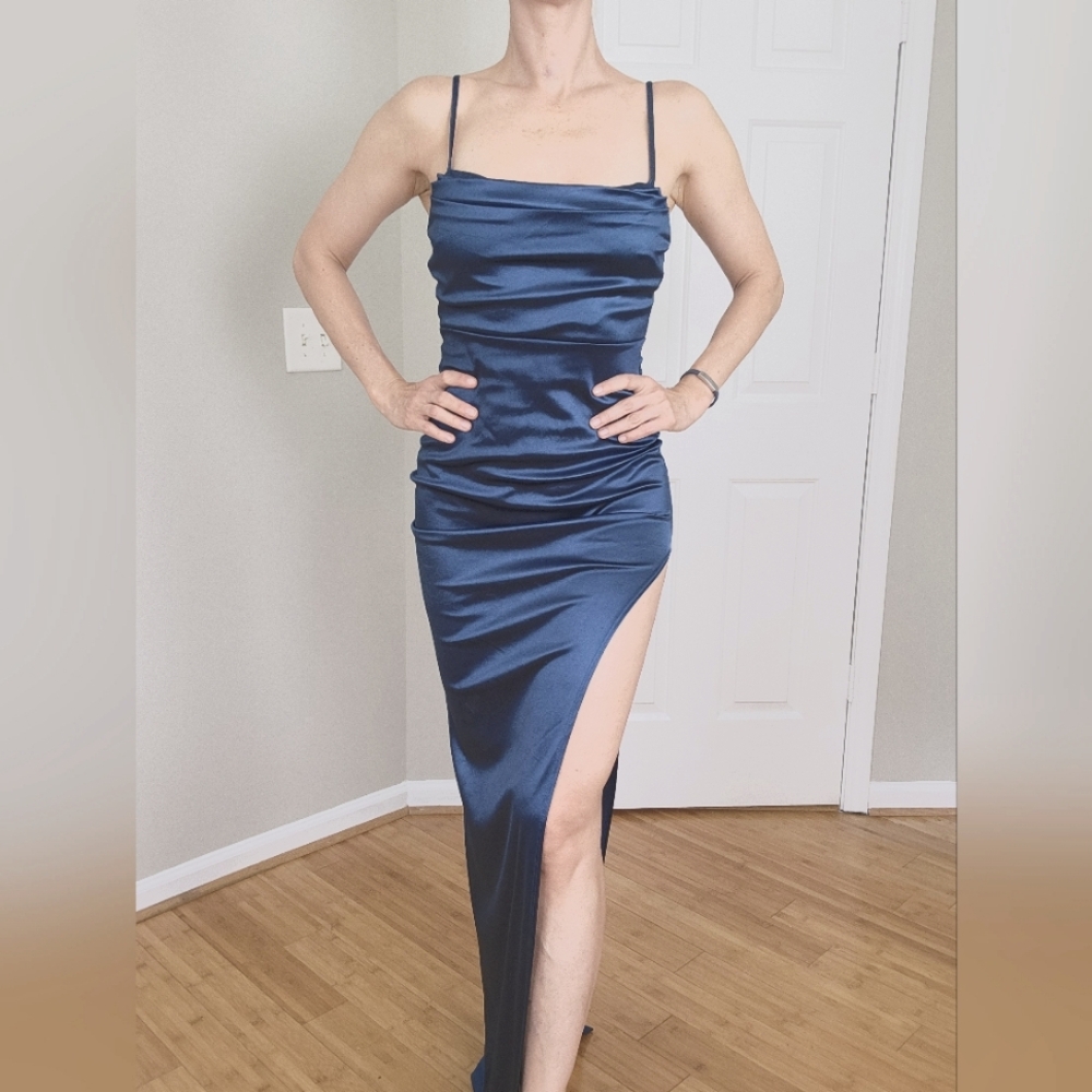 Blue Gown w Side slit